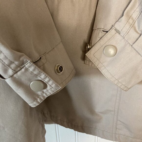 London Fog Womens 10 Reg Zip Snap Front Removable Liner Khaki Tan Car Coat - Picture 4 of 15